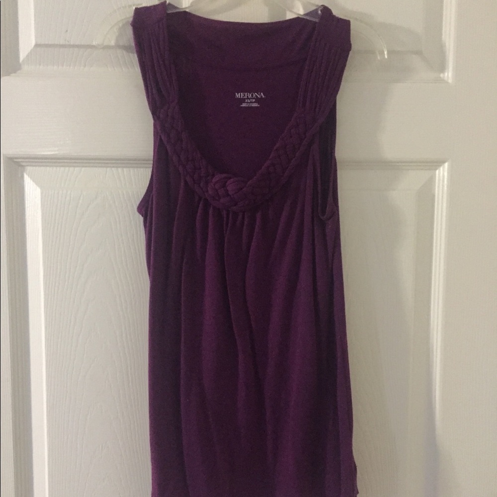 Purple Braided Sleeveless Top